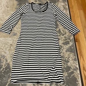 Black and white striped Express dress